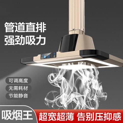 棋牌室麻将机吸烟灯会客厅升降吊灯空气净化器麻将室全自动净化灯