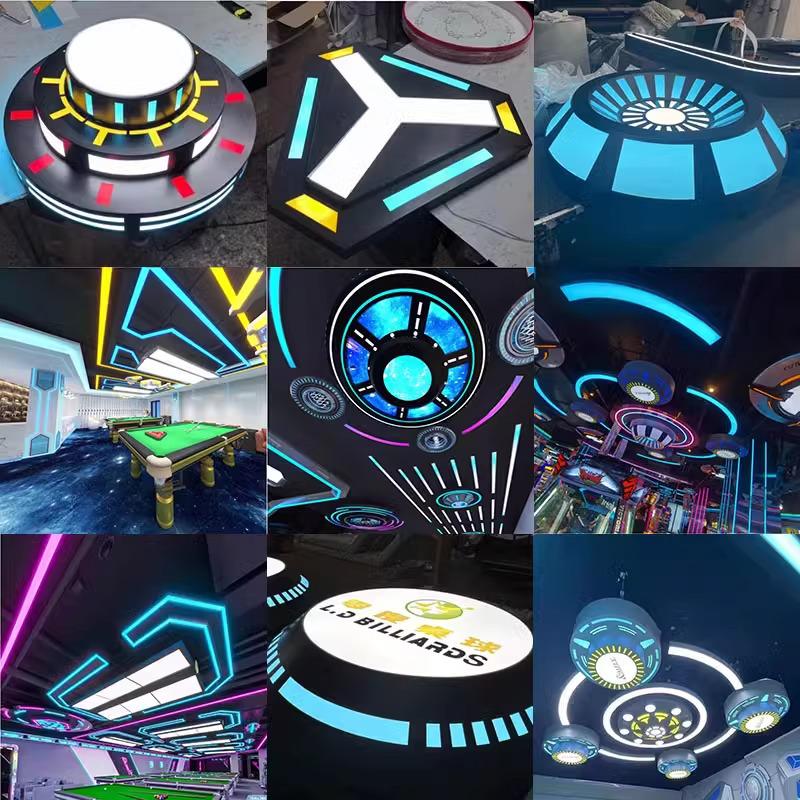 电竞模块游戏网咖电竞馆电玩城酒店吧台发光软装饰挂件设计过道灯