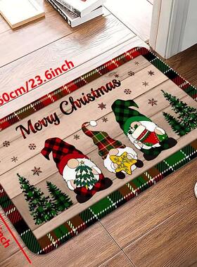 圣诞快乐地精圣诞树图案厨房地毯生活