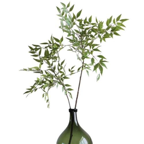 仿真2叉南天竹手感天葵竹绿植新中式插花枝条叶材摄影道具装饰