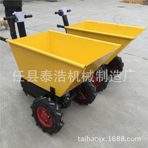 工地电动机297翻斗车手推砖水泥沙石平车筑板农用小型电动斗车建