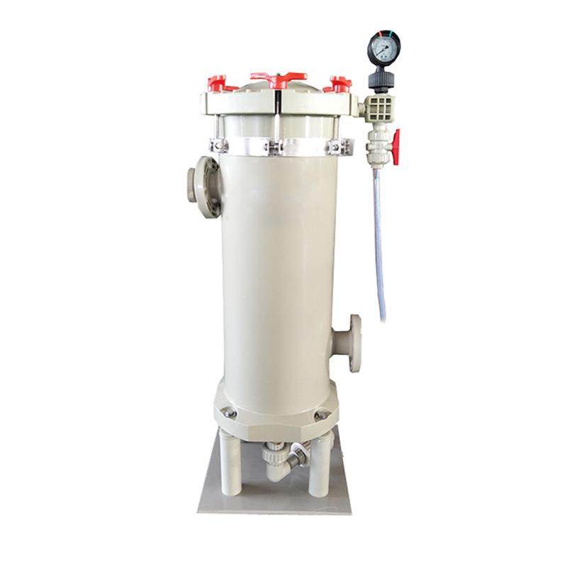 PP塑料耐腐蚀袋式电镀药液过滤器滤芯式固液分离过滤桶厂家