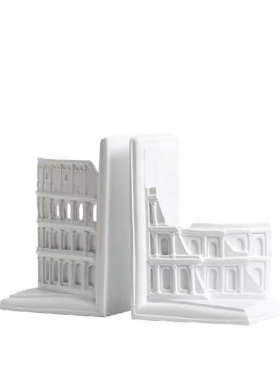 简约艺术罗马残墙书靠书档样板房售楼处客厅书房书桌书柜软装饰品