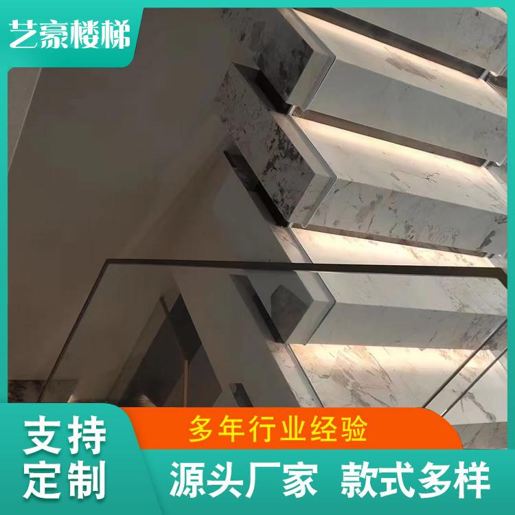 酒店商场餐厅大堂钢结构堆叠式楼梯重型金属钢架叠加楼梯承接施工