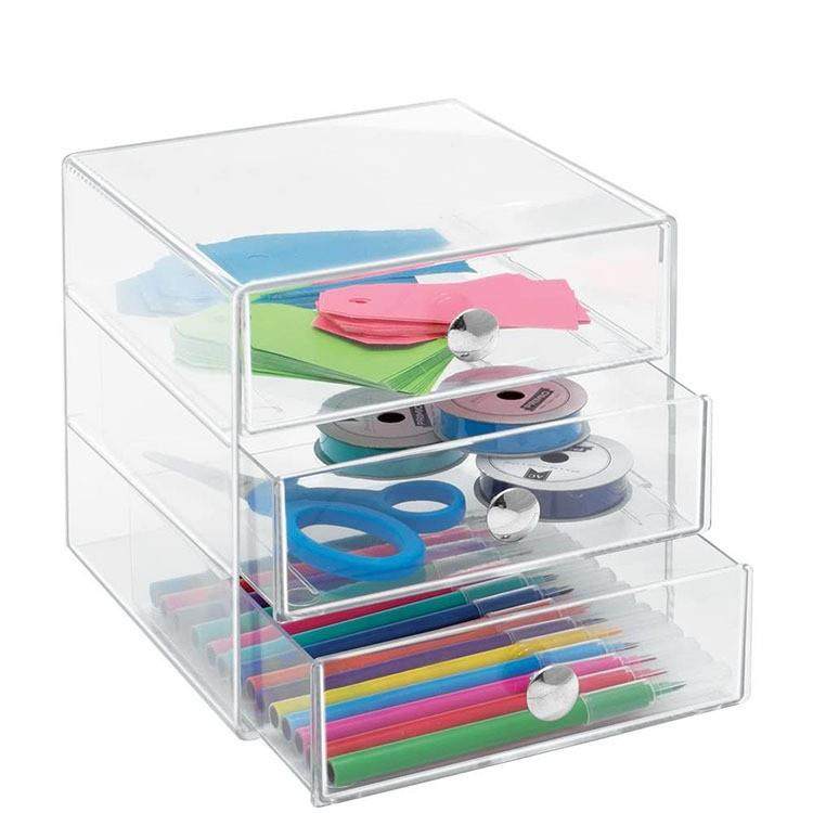 热销亚克力化妆品收纳盒透明3层抽屉式口红面膜美妆桌面首饰收纳,收纳整理,化妆刷收纳盒/桶,淘宝优惠券,粉丝福利购,淘宝优惠卷