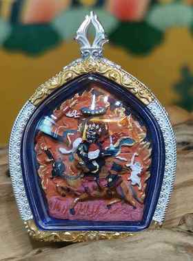 西藏矿物质彩绘擦擦佛像嘎乌盒吊坠本命佛吉祥天母随身唐卡小佛像