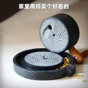 天然青石制手工石磨盘 保留传统老式石磨子 惠安石雕工艺制成