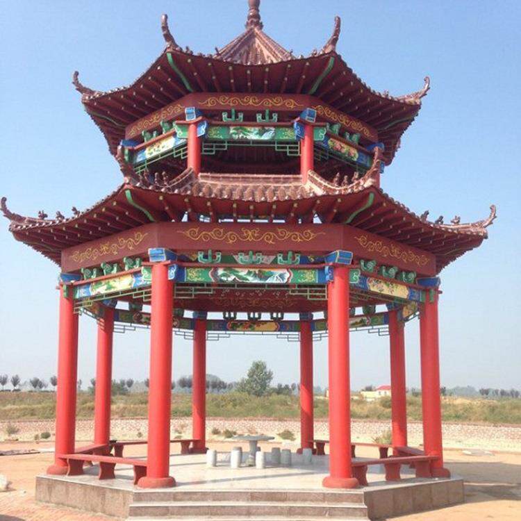 木四角凉亭防腐ERI木凉亭防亭户外古建长廊木桥质廊腐仿古景观