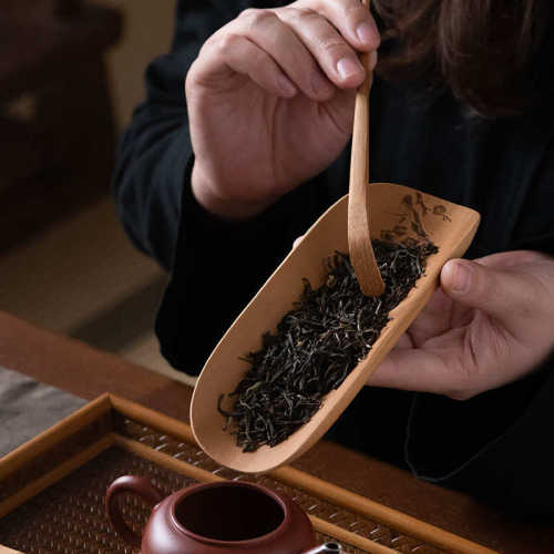 天然竹制茶则三件套复古梅兰竹菊茶道茶简约茶针茶匙功夫茶具配件