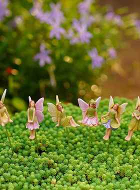 新款直销亚马逊跨境新品树脂工艺品花仙子插件套装家居花园微景观