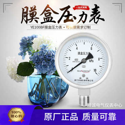 哑不锈钢迪ye100bf  压力表膜盒光微40kpa耐高温30压表腐蚀圣 20