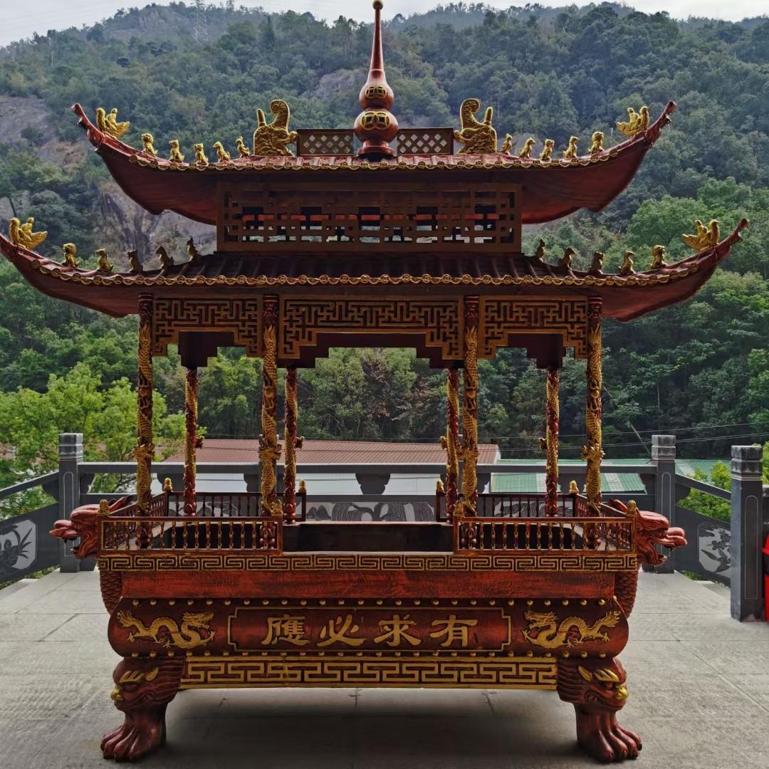 寺庙香炉寺庙铸铁烧香炉宗祠香火炉祠堂烧香的香炉长方形天地炉