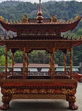 寺庙香炉寺庙铸铁烧香炉宗祠香火炉祠堂烧香的香炉长方形天地炉