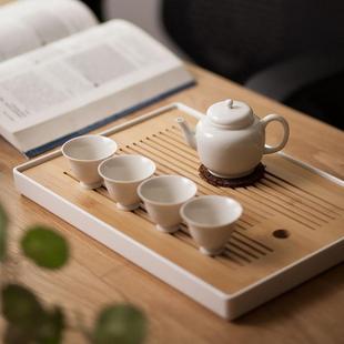 迷你储水密胺排水管托盘长方盘圆形托盘 茶盘家用简约功夫茶具套装
