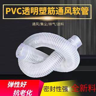 PU聚氨酯镀铜钢丝工业吸尘管软管雕刻机木工木屑波纹管透明通风管