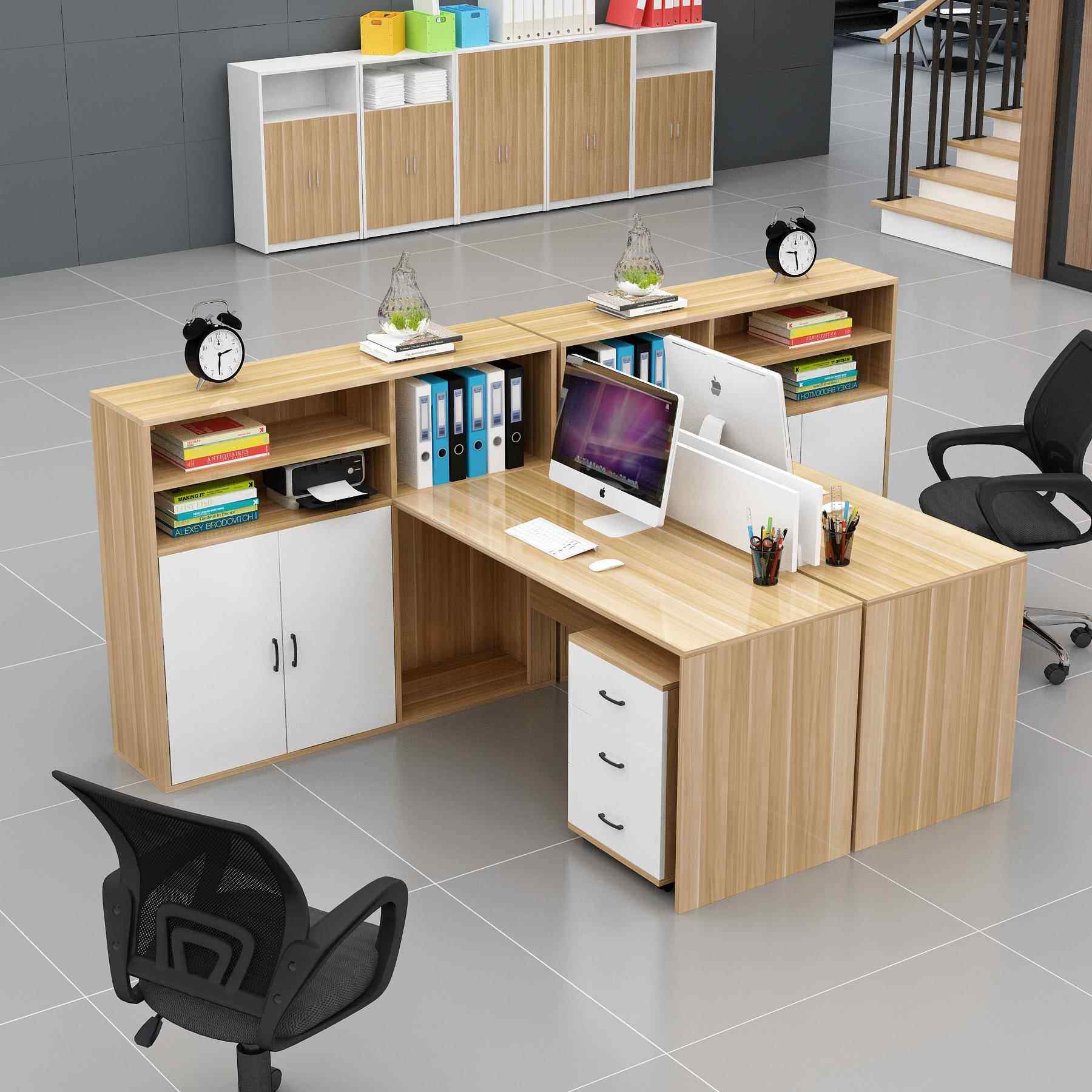 简约现代办公桌椅组合办公室职员员工电脑桌财务室单人文员办工桌