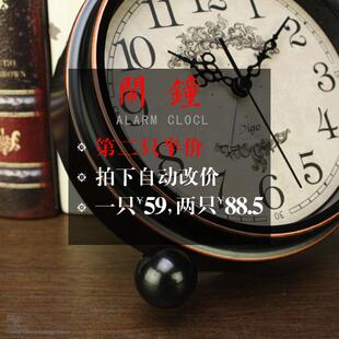 台美式 用床头表时ltao1019钟座钟钟客厅复摆古桌面静 小家闹钟台式