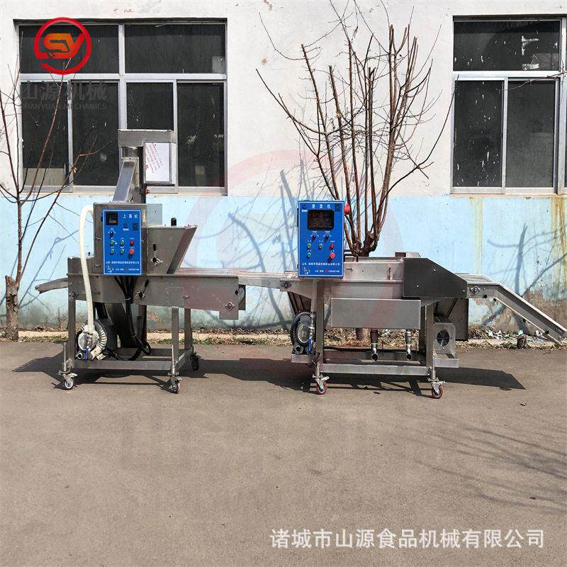 鹌鹑蛋串裹浆机 瀑布式上浆设备 全自动带签产品上浆机器