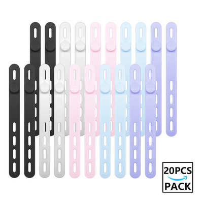 20件装数据线收纳理线器绕线器电线绑带硅胶扎带Cord Organizer