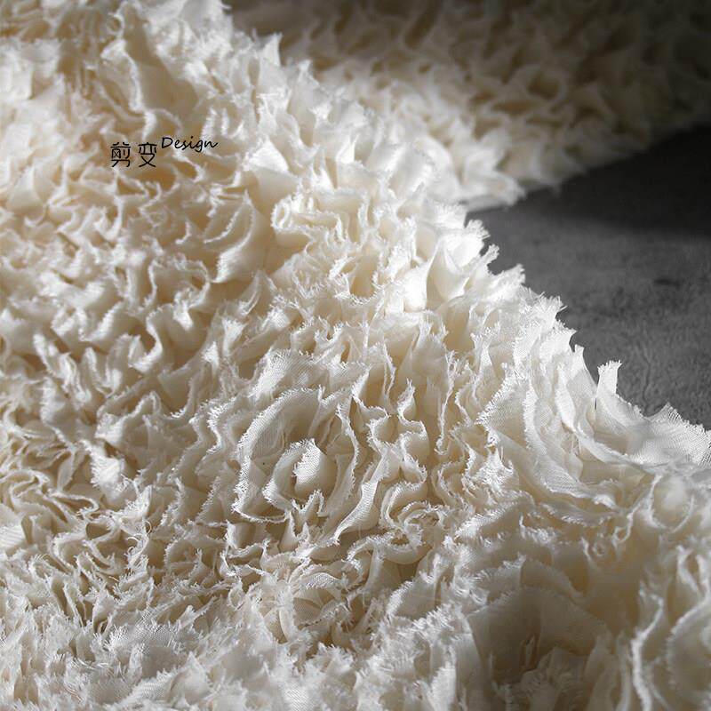 牛百叶立体浮雕肌理布料提花纹理廓形高档礼服裙子设计师面料再造