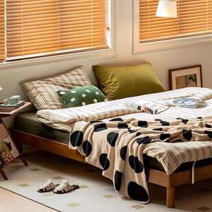 黄杨木呼榻米床实木无床头双人床复古大单人床床榻架黑OL24421呼