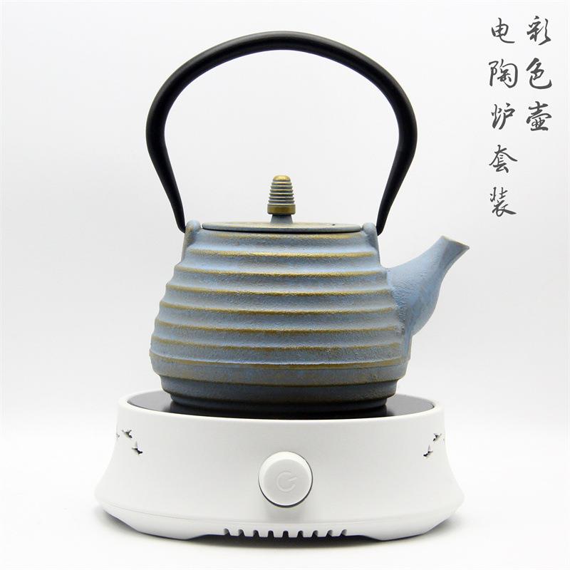 欧美风简约铁茶壶家用手工铸铁壶烧水泡茶壶煮茶壶电陶炉茶具套装