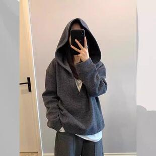 法国Rixo Kelly正肩连帽毛呢上衣洋派别致小个子短款呢子卫衣外套