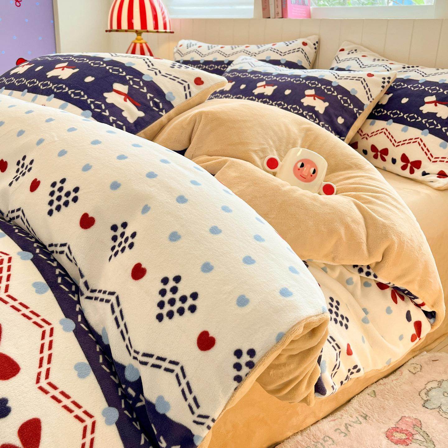 冬季加厚牛奶绒被套单件家用珊瑚绒被罩宿舍单人加绒被套法兰绒,床上用品,学生床品套件,淘宝优惠券,粉丝福利购,淘宝优惠卷