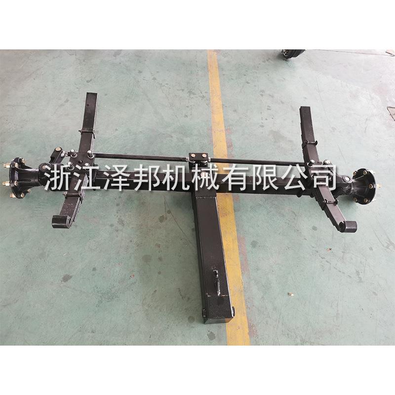 移动设备车轴前后桥总成 发电机拖车轴带弹簧钢板减震刹车桥厂家