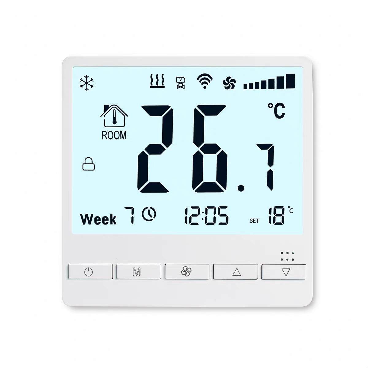 智能wifi中央空调控制器远程定时温控器水机风机盘管自动开关面板