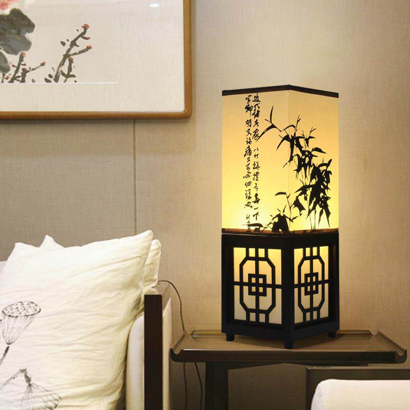 现代中式实木调光LED落地灯台灯床头书房卧室茶桌中国风古典灯具