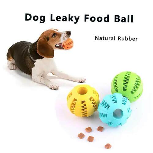 Dog Leaky Food Ball Tooth Cleaning Puppy Chew Toys Natural R