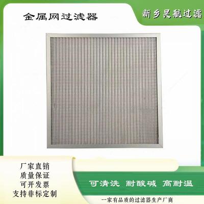 铝合金铝网酸碱空过滤器5290x590x590x590x1折叠可清耐洗金属网过