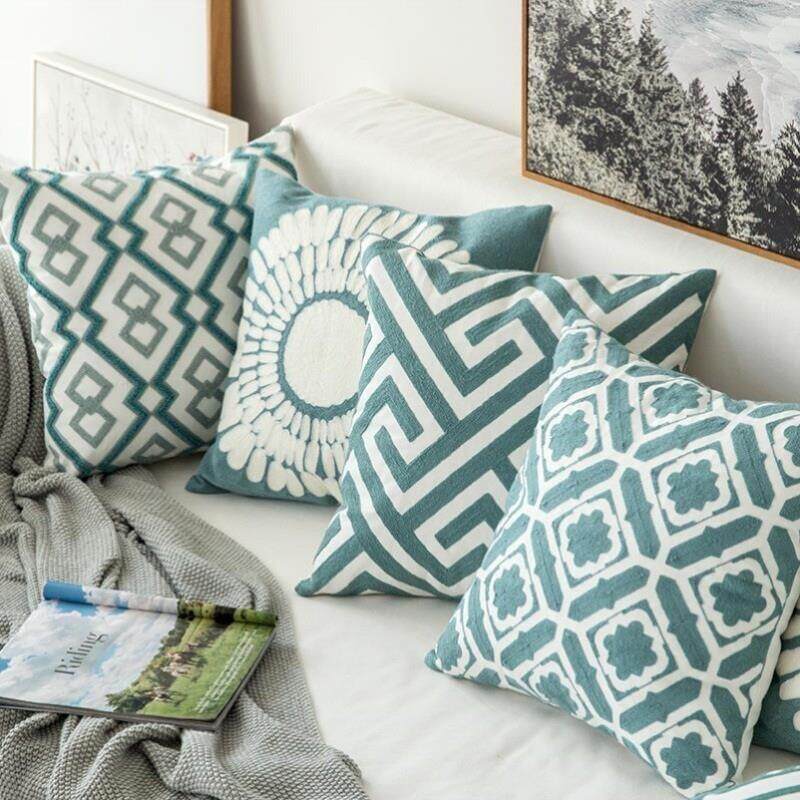 embroidery nordic pillow sofa pillow cushion living跨境香港图片