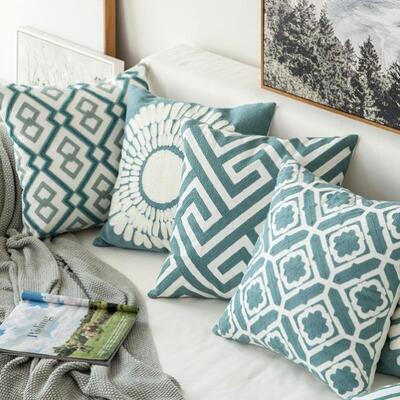 embroidery nordic pillow sofa pillow cushion living跨境香港