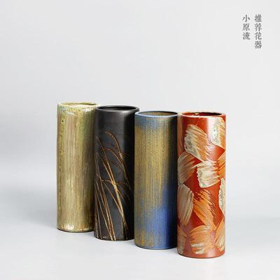 花瓶直筒手工TMP陶瓷插花器剑瓶插山插花花底座插花工具中日式装