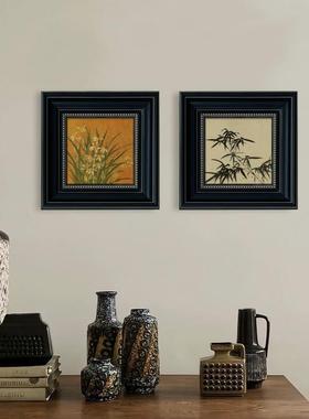 S3843 杨现代新中式装饰画客厅国风卧室书房挂画两联墨竹兰花4040