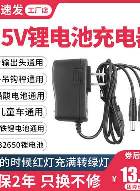 7.5V1A2A电子吊钩秤6.4V磷酸铁锂7.3V6V儿童车铅酸蓄电池充电器线