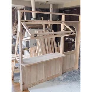 网红纯实木定制门窗家用阳台店铺民宿商铺蛋糕店咖啡店花店门连窗