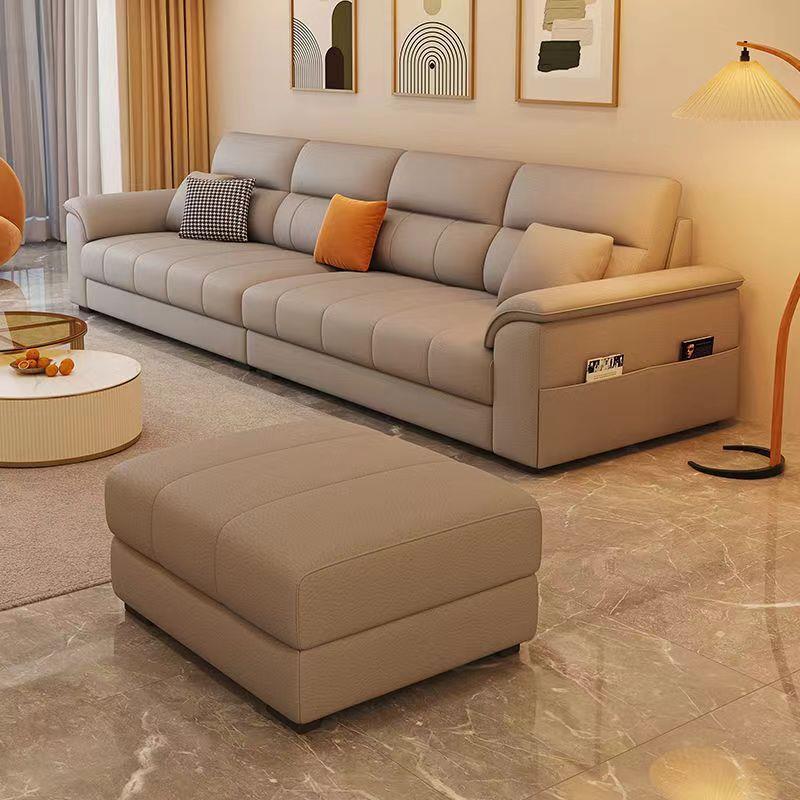 GVM款轻奢新猫抓皮沙发客厅大户小型三四人位直排简约现奶油代风