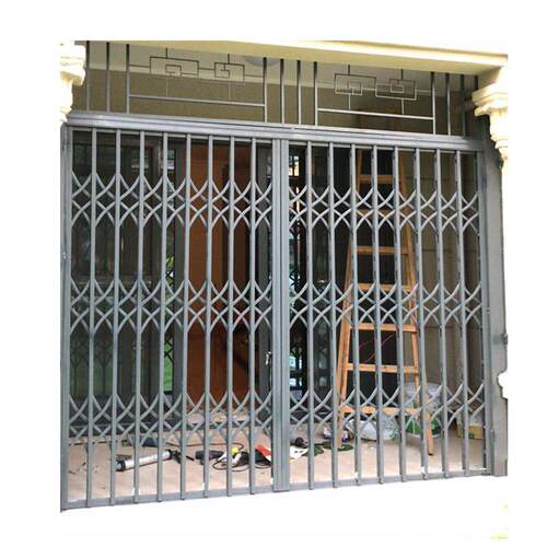 304不锈钢拉闸门通风铁闸门格栅门防盗折叠推拉门阳台伸缩门家用