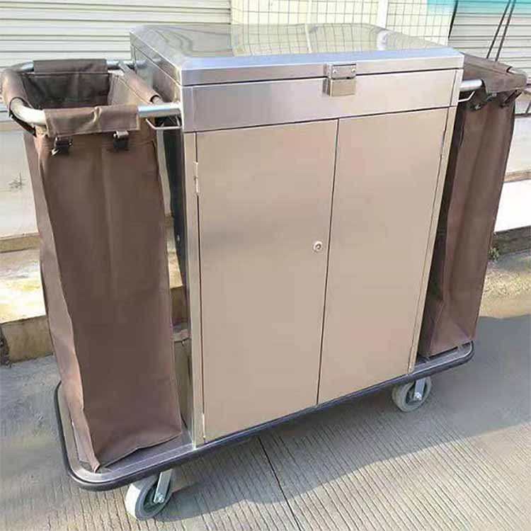 批发供应酒店客房服务推车 铁烤漆工作推车 酒店布草车