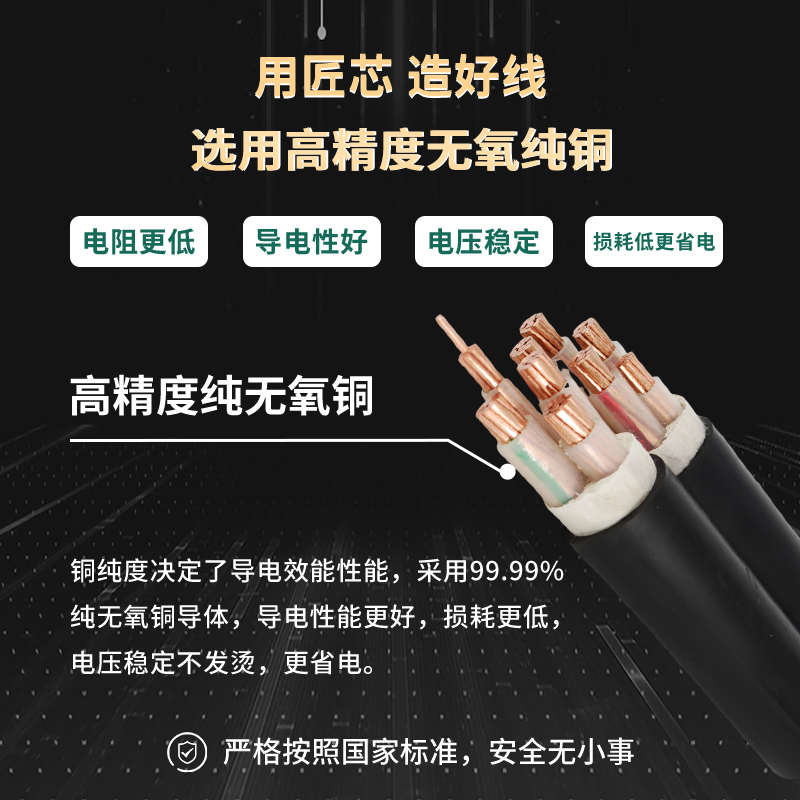 南洋国标铜芯yjv电缆线2/3/4/5芯4/6/10/16/300平方户外三相四线