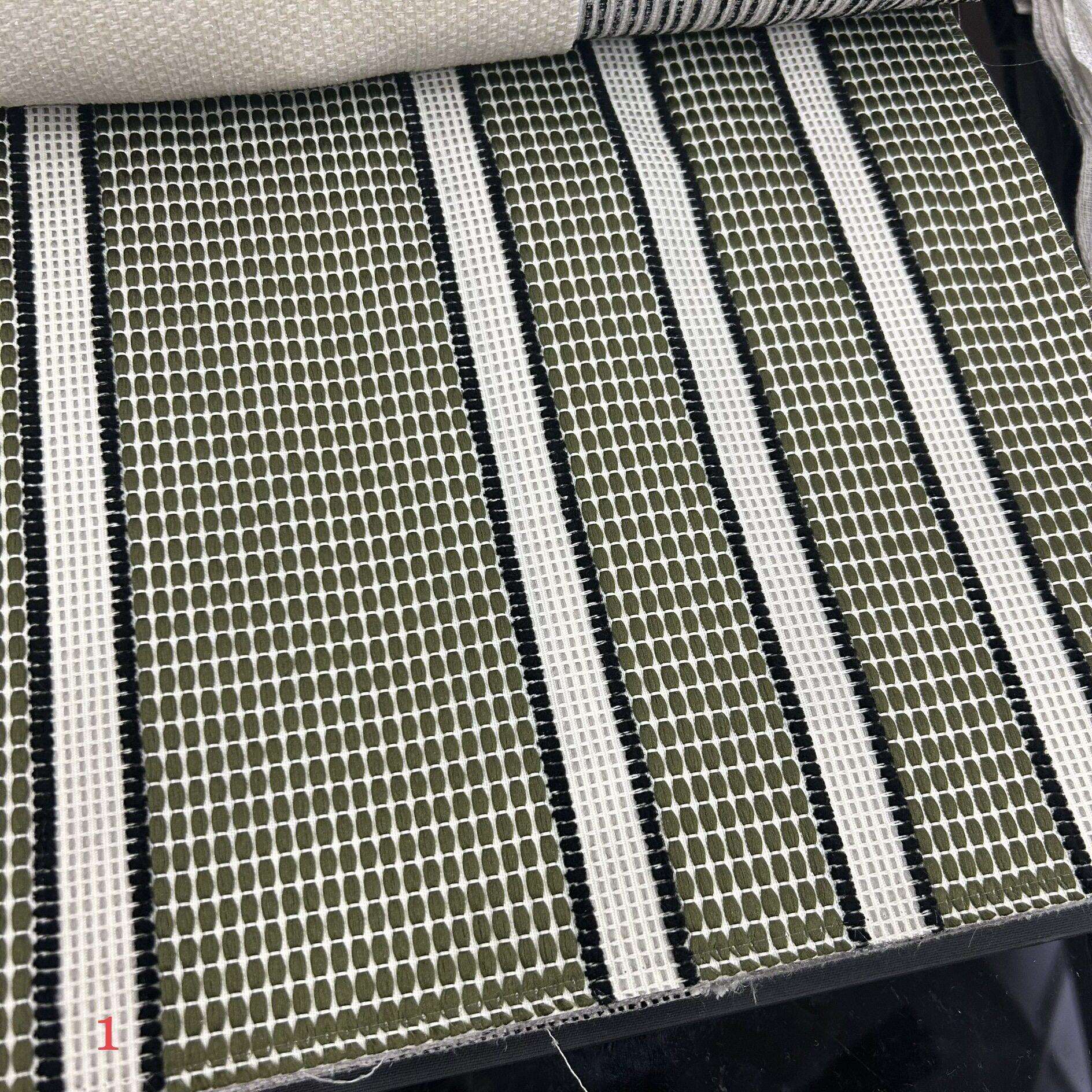 门幅280cm条纹宽幅绿色白色咖色条纹窗帘布抱枕布设计面料