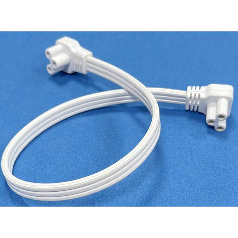 三孔直角弯头 T5灯管电源连接线 LED灯具双头线三芯