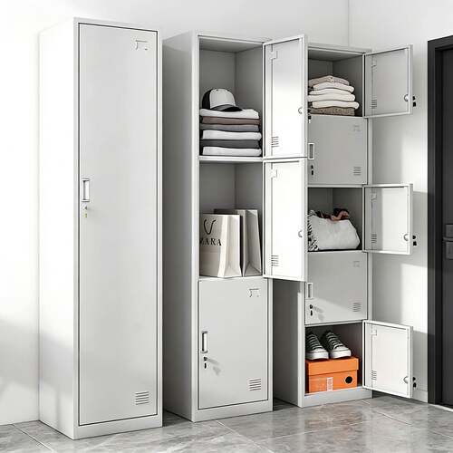 单门更衣柜办公室储物柜带锁工厂换衣存包柜学生宿舍换衣柜铁皮柜