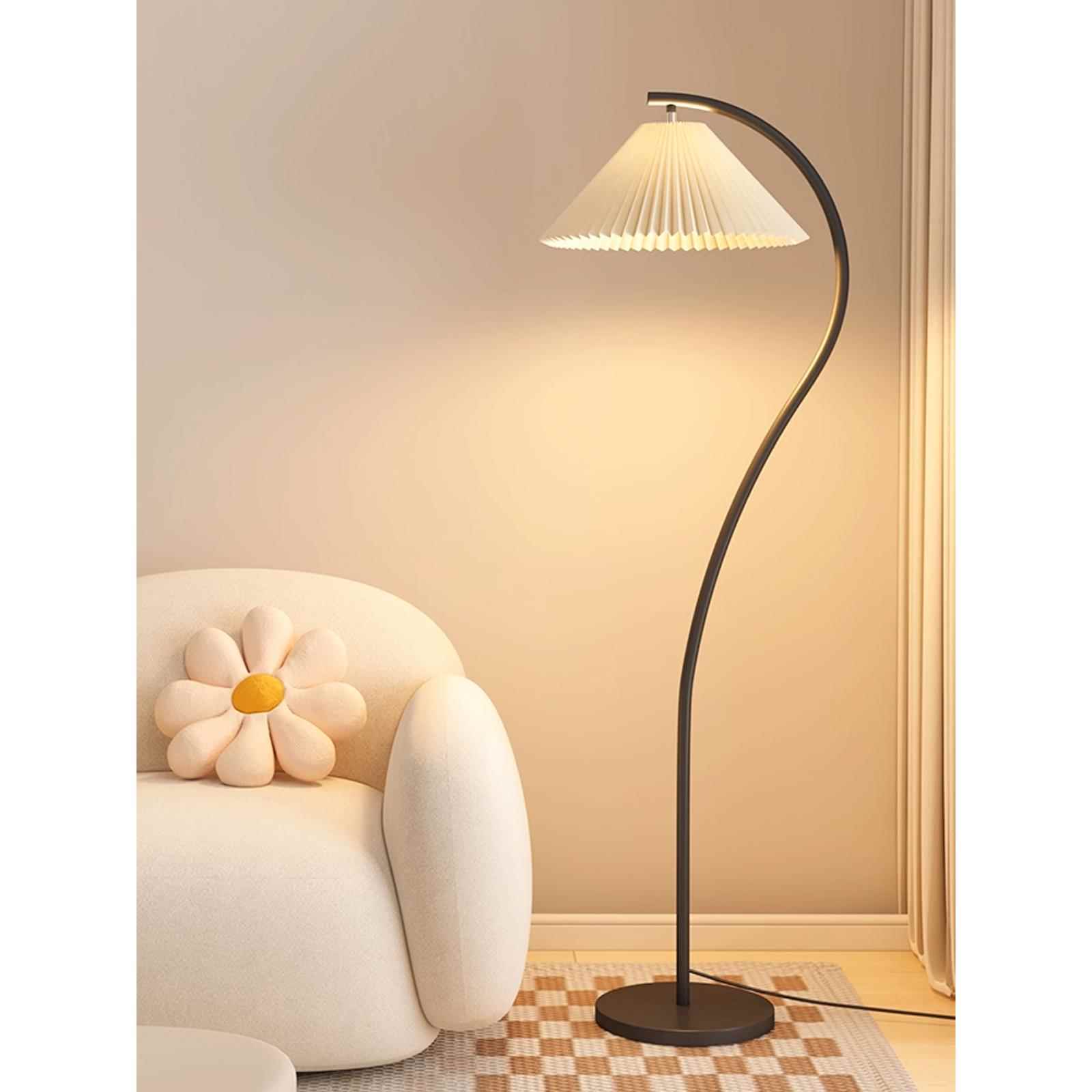 2025新款法式百褶落地灯奶油风客厅沙发边覆古立式台灯网红氛围灯