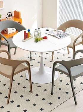 塑料椅子加厚家靠背桌休闲椅子网红现代TGE简餐约餐用厅叠放商餐