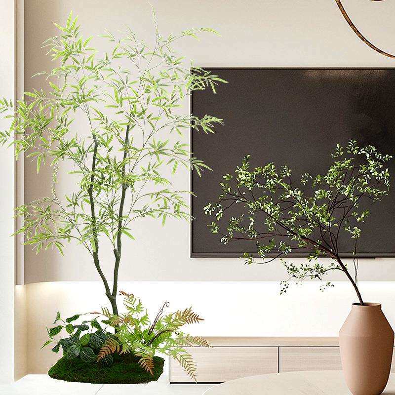 厅竹子隔断屏风室内装塑料室外人造竹假仿植物F77J965M客造景生饰