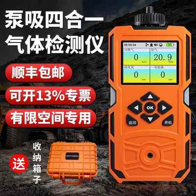2025新泵吸式气体检测仪有限空间硫化氢氨气一氧化碳养殖场沼气池